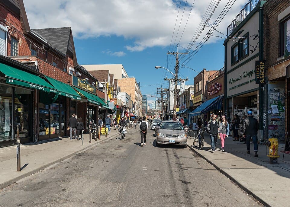Baldwin Street storefronts between Augusta and Kensington avenues in Toronto’s Kensington Market